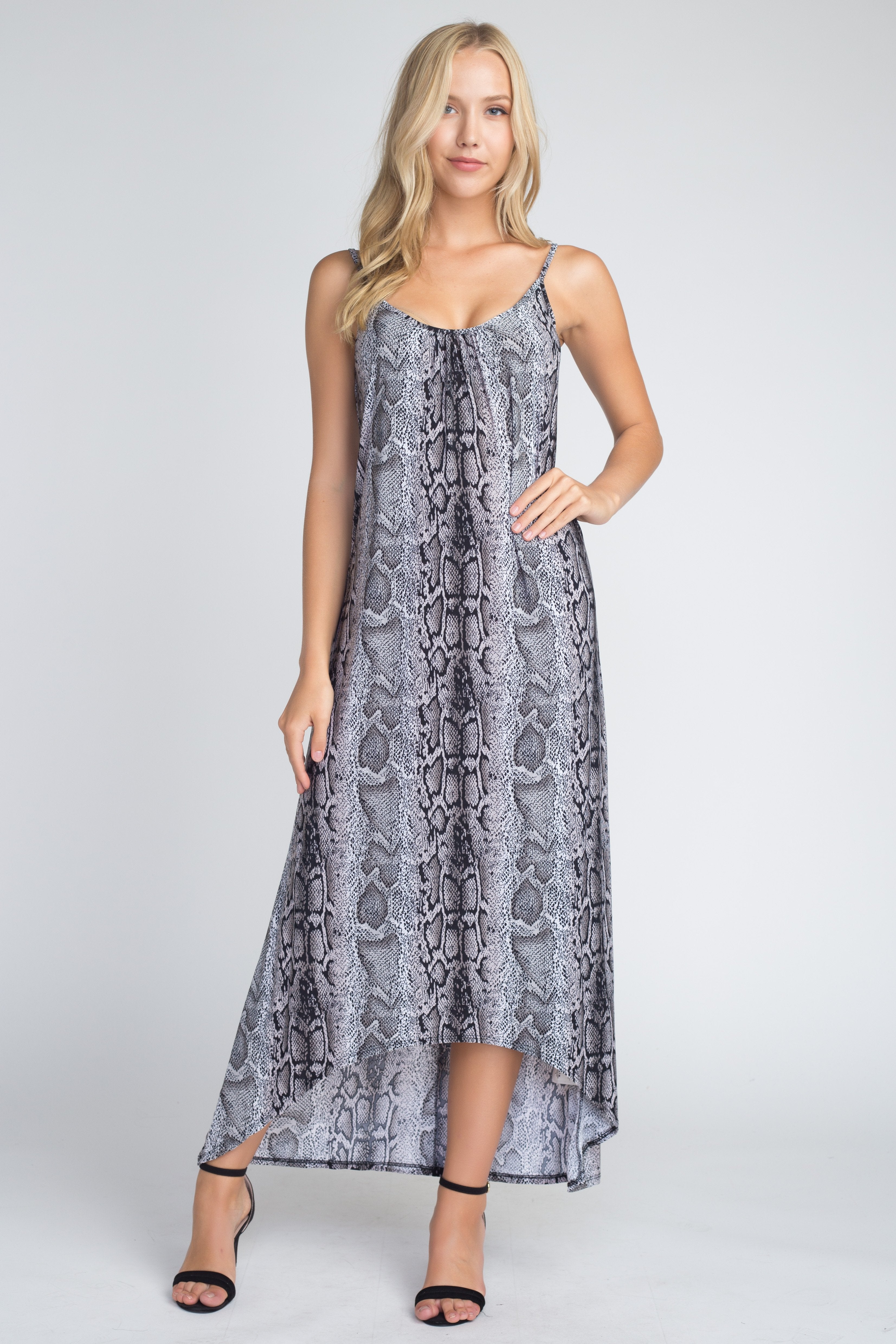 Women's Snakeskin Print Maxi Tank Dress - Shop Luxurious57