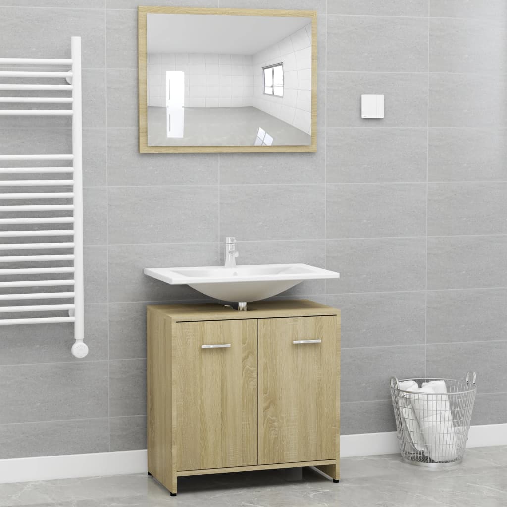 Bathroom Furniture Set White Chipboard - Shop Luxurious57