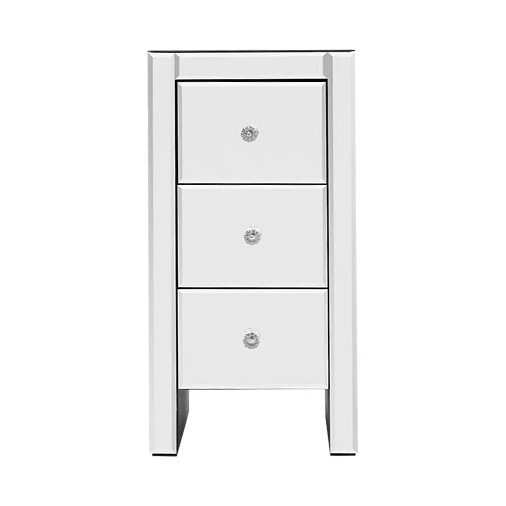 Artiss Mirrored Bedside table Drawers - Shop Luxurious57