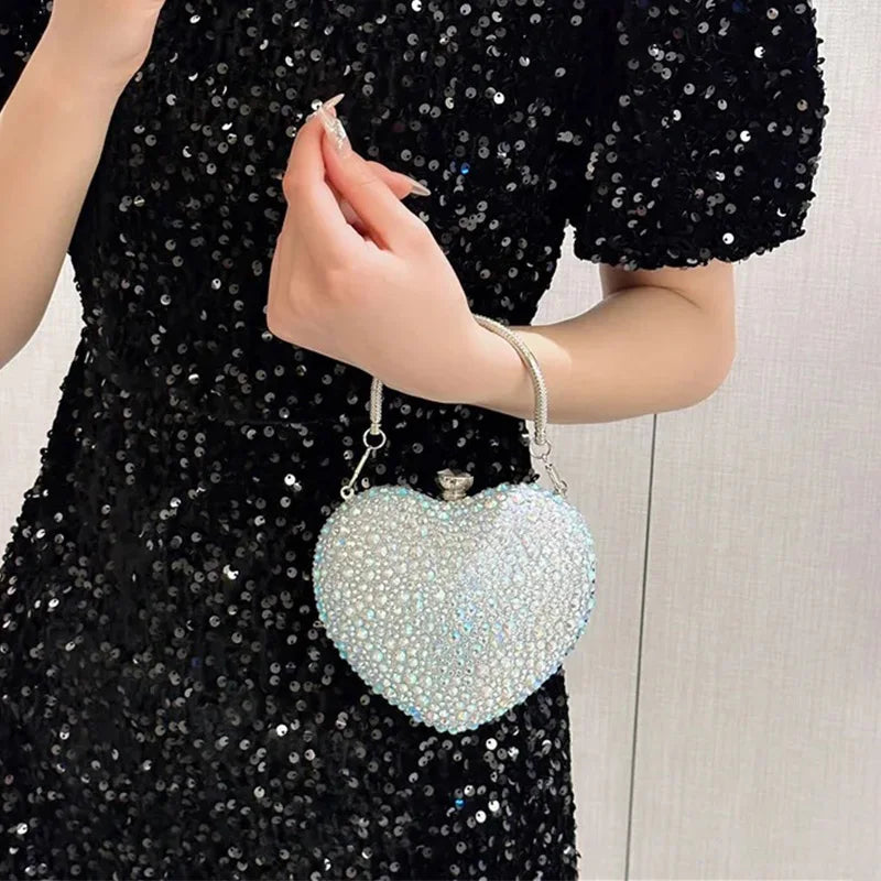 Diamond Heart Shape Purse