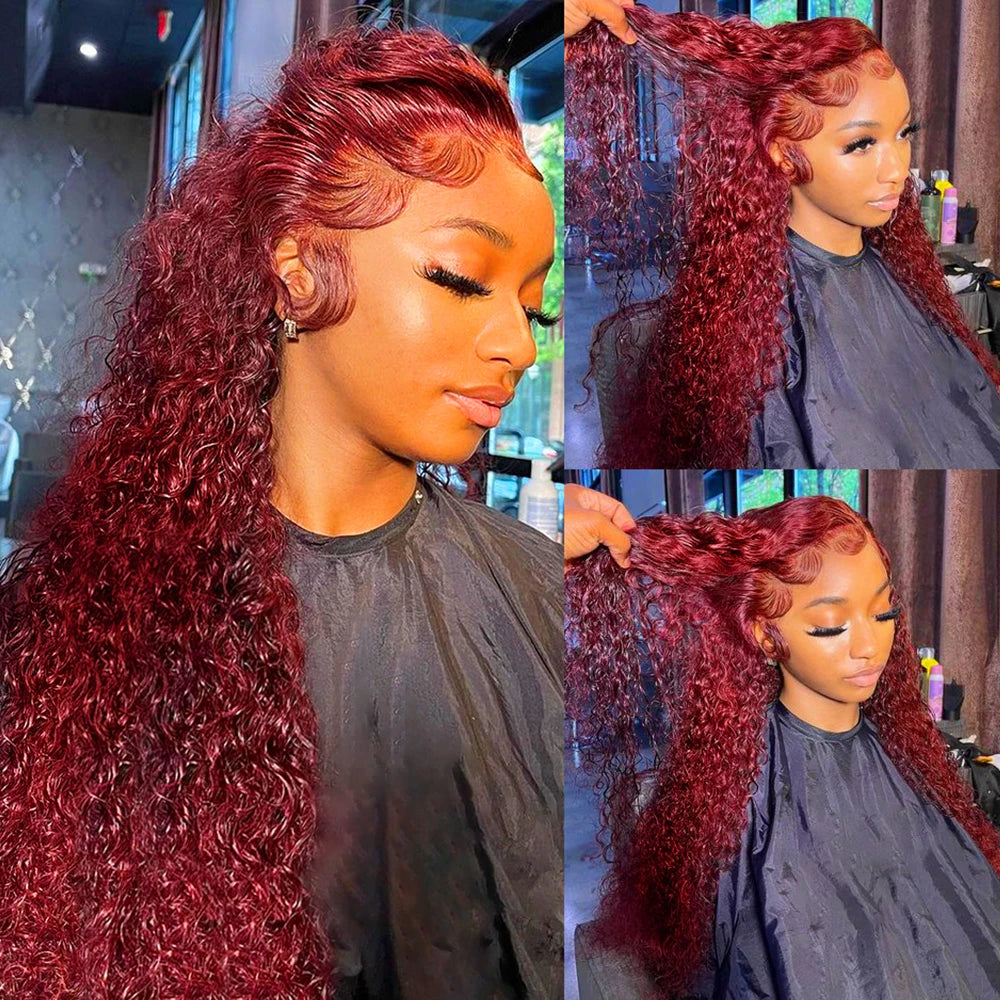 Red Wig Colored Lace Front Human Hair