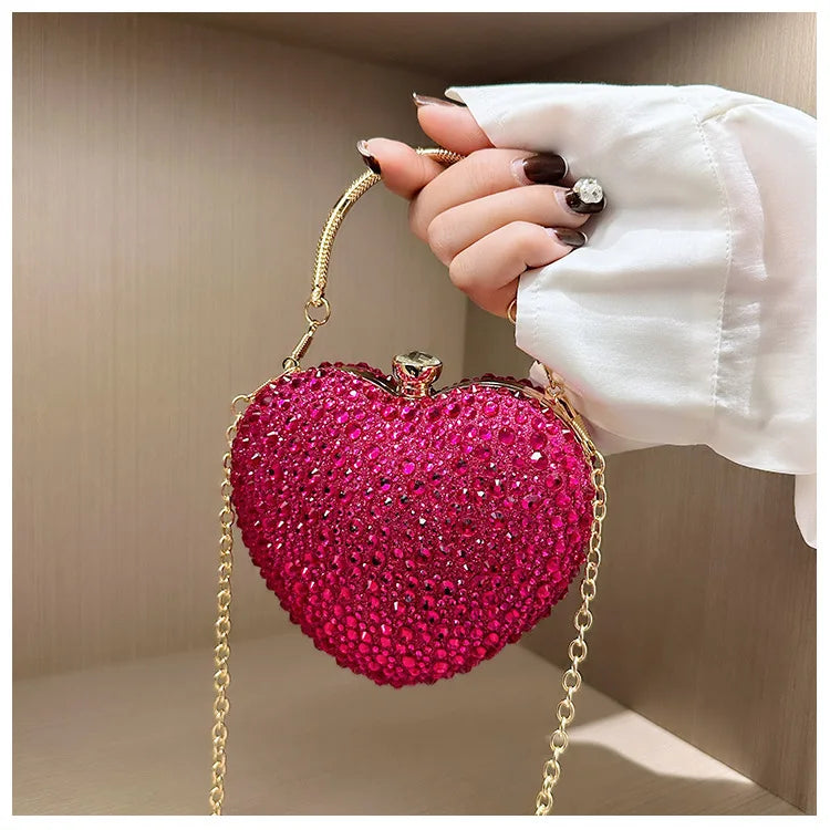 Diamond Heart Shape Purse