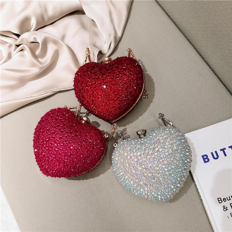 Diamond Heart Shape Purse