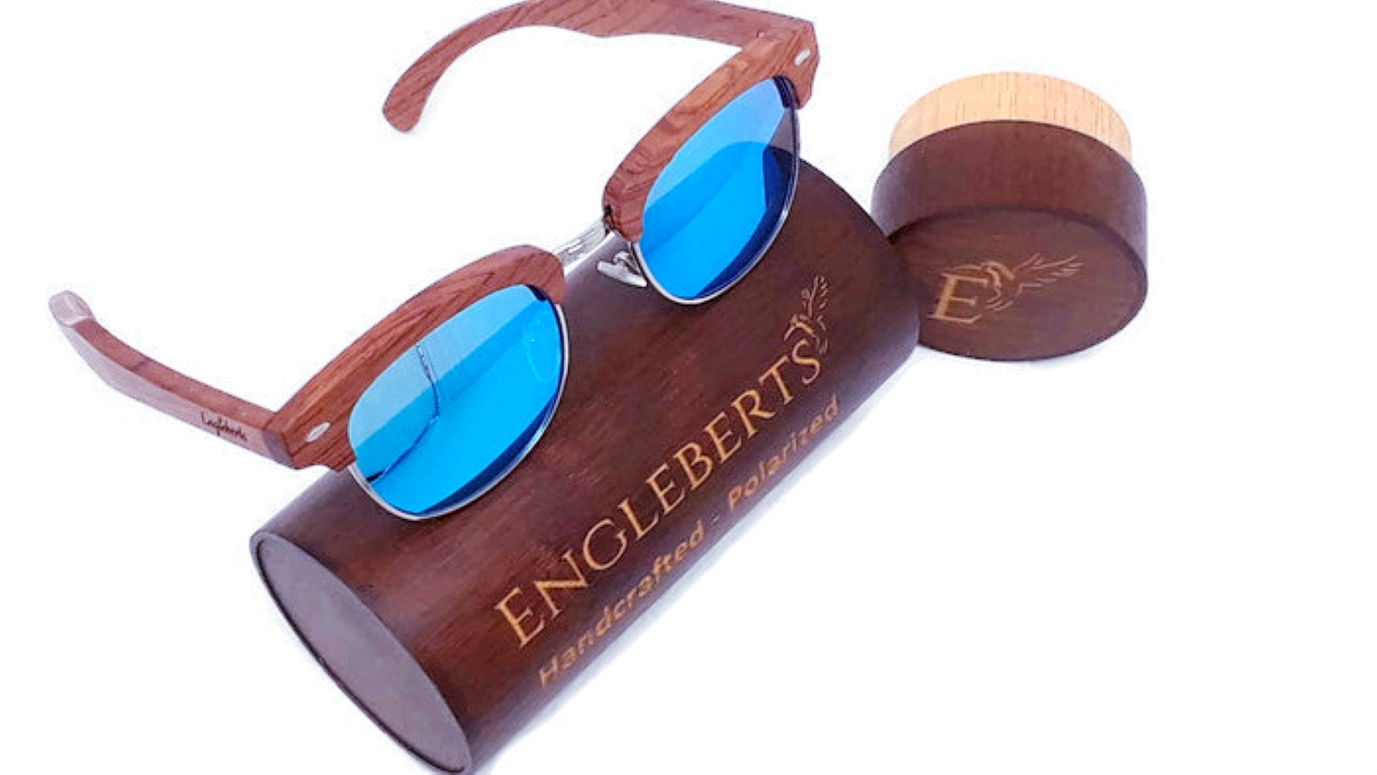 100% Real Brazilian Pear Wood Sunglasses With Ice Blue Lenses and - Shop Luxurious57