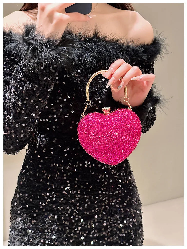 Diamond Heart Shape Purse