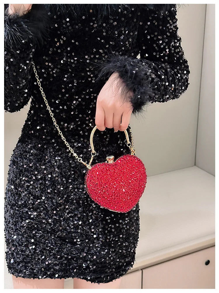 Diamond Heart Shape Purse