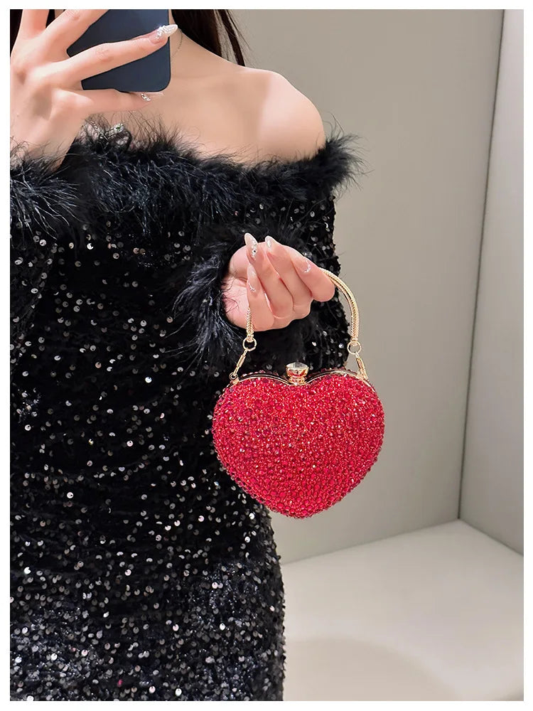 Diamond Heart Shape Purse