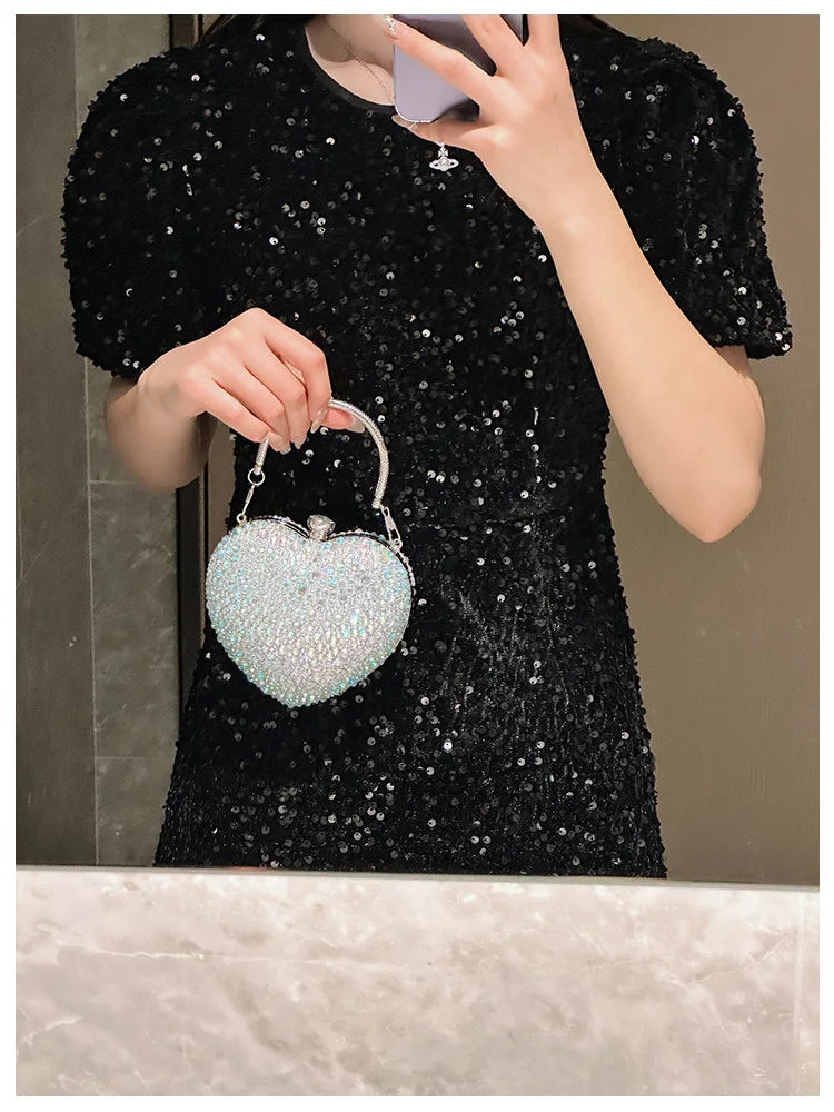 Diamond Heart Shape Purse